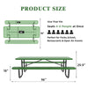 96" Expanded Metal Rectangular Picnic Table Set, Green - CheryLife