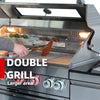 Cherylife NG 85-Inch 6-Burner 85,000 BTU Natural Gas Grill Island – Outdoor Kitchen with Rotisserie, Granite Countertops, Sink/Faucet & Storage