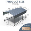 10x15 ft Outdoor Carport, Heavy Duty Carport, Galvanized Steel Roof Frame