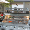 Cherylife 85-Inch 6-Burner 85,000 BTU Gas Grill Island – Outdoor Kitchen with Rotisserie, Granite Countertops, Stainless Steel Sink/Faucet & Storage