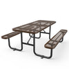 72" Expanded Metal Rectangular Picnic Table, Brown - CheryLife