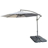 10 ft Offset Cantilever Patio Umbrella with Crank and Tilt Adjustment for Pool, Deck, and Garden, Gray