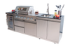 Cherylife S00003 NG 85-Inch 4-Burner 72,000 BTU Natural Gas Grill Island – Outdoor Kitchen with Refrigerator, Wine Cooler, Rotisserie, Granite Countertops & Sink