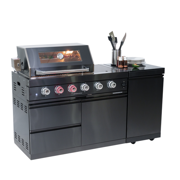 CheryLife 65-Inch 4-Burner Propane Gas Grill | 304 Marine Grade Stainless Steel Outdoor Kitchen Island BBQ w/ Side Burner & Rotisserie