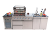 Cherylife 85-Inch 4-Burner 72,000 BTU Gas Grill Island – Outdoor Kitchen with Wine Cooler, Refrigerator, Rotisserie, Granite Countertops & Storage