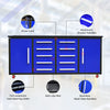 7ft Storage Cabinets with Workbench (10 Drawers & 2 Cabinets) Blue