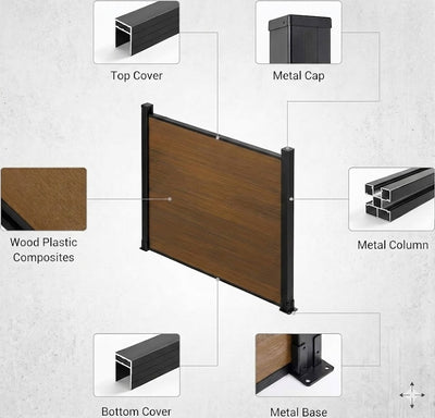CheryLife WPC Composite Fence Co-Extrusion Panel with Post
