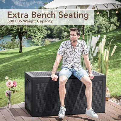 100 Gallon Outdoor Storage Deck Box Resin - Cherylife.
