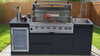 Cherylife NG 82-Inch 6-Burner 72,000 BTU Natural Gas Grill Island – Outdoor Kitchen with Wine Cooler, Refrigerator, Rotisserie, Stainless Steel Countertop & Storage