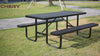 8ft rectangle outdoor picnic table Blue details