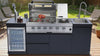 Cherylife NG 85-Inch 4-Burner 72,000 BTU Natural Gas Grill Island – Outdoor Kitchen with Wine Cooler, Refrigerator, Rotisserie, Stainless Steel Countertop & Storage