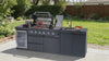 Cherylife S00019 NG 85-Inch 4-Burner 72,000 BTU Natural Gas Grill Island – Outdoor Kitchen with Refrigerator, Wine Cooler, Rotisserie & Granite Countertops