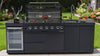 Cherylife S00042 NG 85-Inch 6-Burner 85,000 BTU Natural Gas Grill Island – Outdoor Kitchen with Refrigerator, Wine Cooler, Rotisserie & Granite Countertops