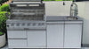 Cherylife 85-Inch 6-Burner 85,000 BTU Gas Grill Island – Outdoor Kitchen with Rotisserie, Granite Countertops, Stainless Steel Sink/Faucet & Storage