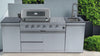 Cherylife S00043 NG 85-Inch 4-Burner 72,000 BTU Natural Gas Grill Island – Deluxe Outdoor Kitchen with Side Burner, Rotisserie, Granite Countertops, Sink/Faucet, Storage