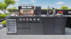 Cherylife 65-Inch 4-Burner 85,000 BTU Natural Gas Grill Island – Outdoor Kitchen with Wine Cooler, Compact Refrigerator, Rotisserie & Granite Countertops