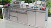 Cherylife S00003 NG 85-Inch 4-Burner 72,000 BTU Natural Gas Grill Island – Outdoor Kitchen with Refrigerator, Wine Cooler, Rotisserie, Granite Countertops & Sink