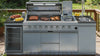 Cherylife 96-Inch 6-Burner 85,000 BTU Gas Grill Island – Outdoor Kitchen with Wine Cooler, Refrigerator, Rotisserie, Granite Countertops & Storage