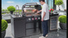 Cherylife S00006 NG 85-Inch 4-Burner 72,000 BTU Natural Gas Grill Island – Outdoor Kitchen with Refrigerator, Wine Cooler, Rotisserie, Granite Countertop & Sink